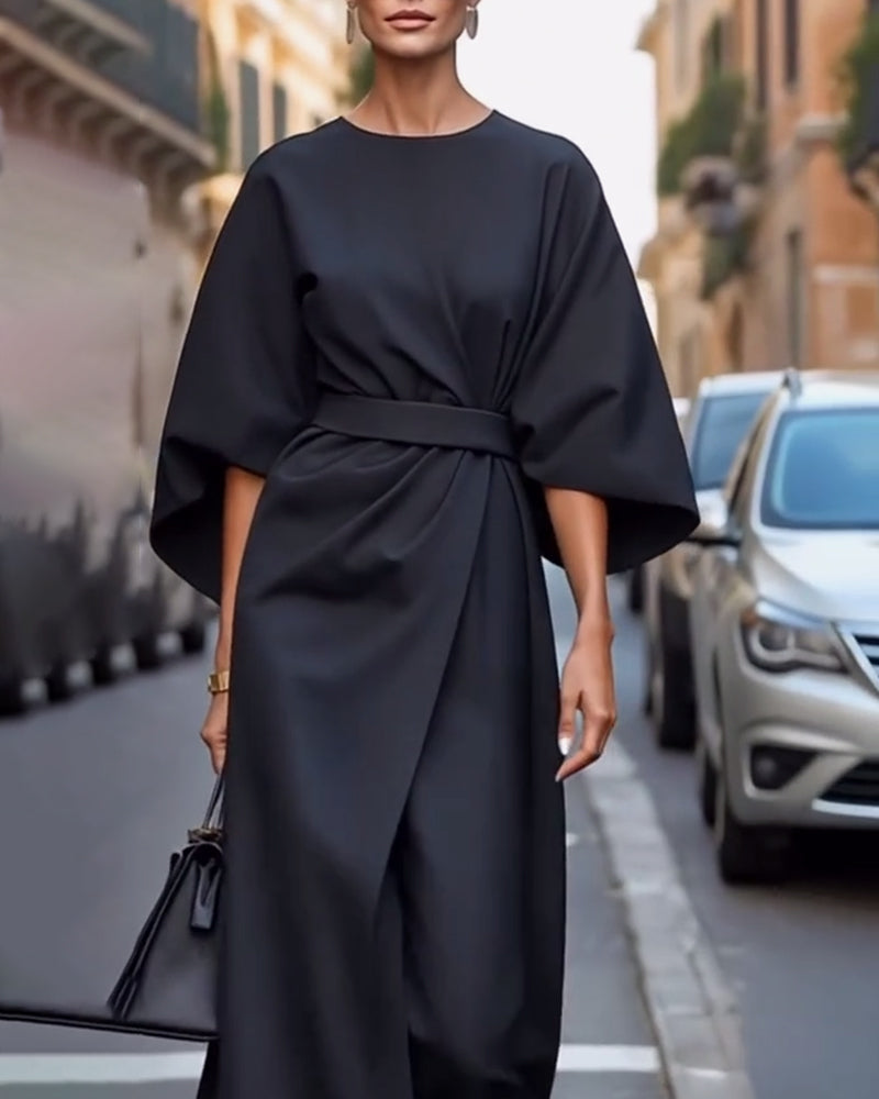 Elegantes Midi-Wickelkleid mit Gürtel für Damen