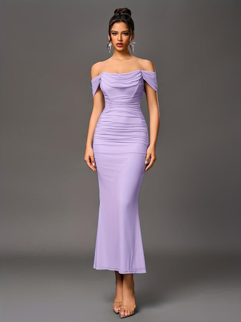 Damen Maxi Hochzeitsgastkleid | Schulterfrei