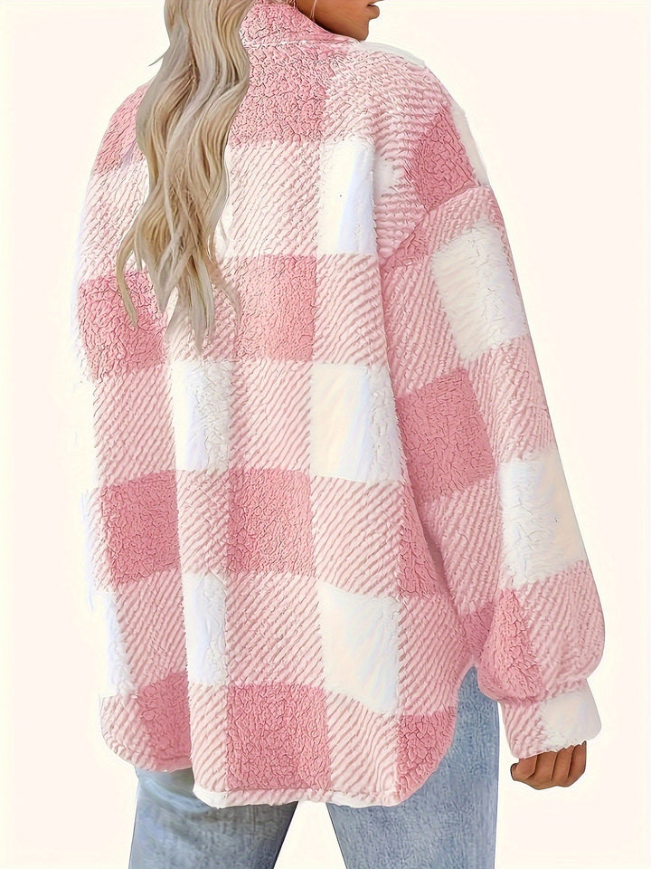 Klassische Karojacke Mit Knopfleiste Für Damen | Herbst