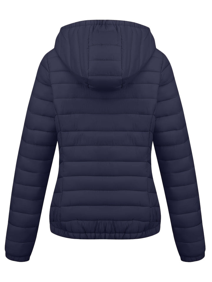 Moderne Pufferjacke Mit Reißverschluss Für Damen | Schräge Taschen