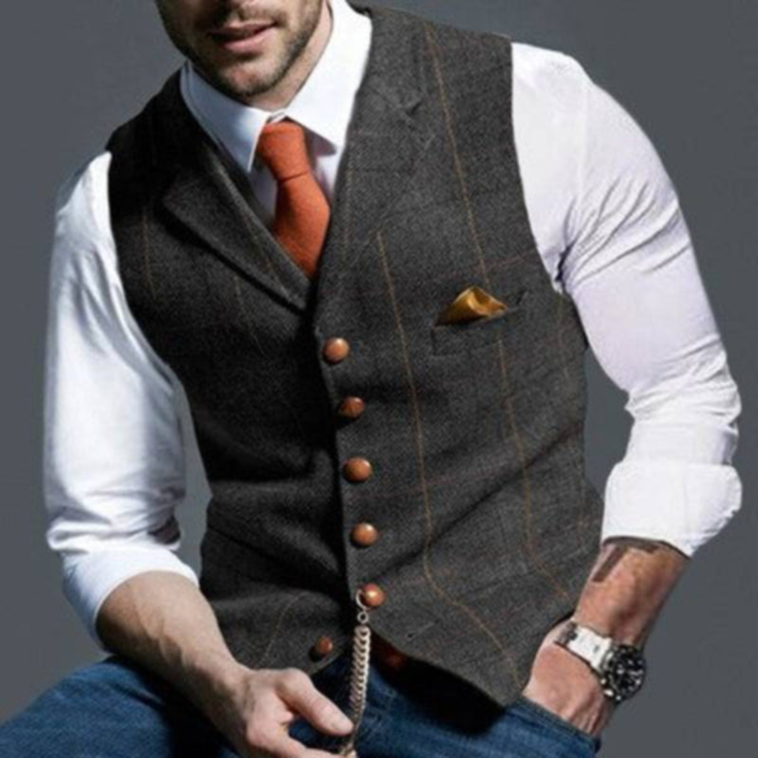 Herren Formelle Knopf-Weste | Ärmellos