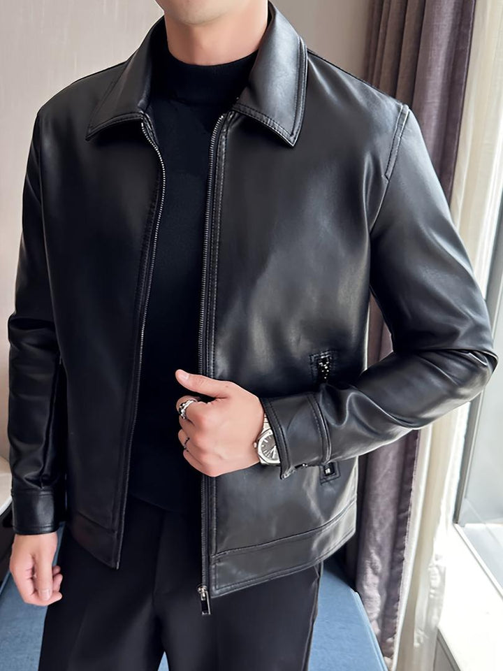 Herren Lederjacke Mit Reißverschluss | Mit Taschen