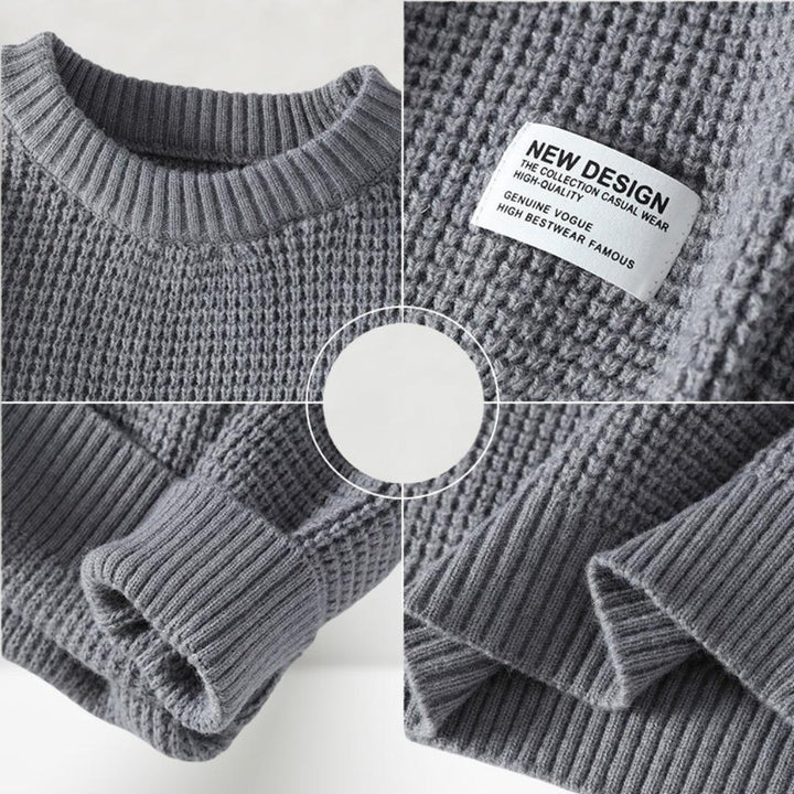 Trendiger Strickpullover Mit Rundhalsausschnitt Für Herren | Oversized