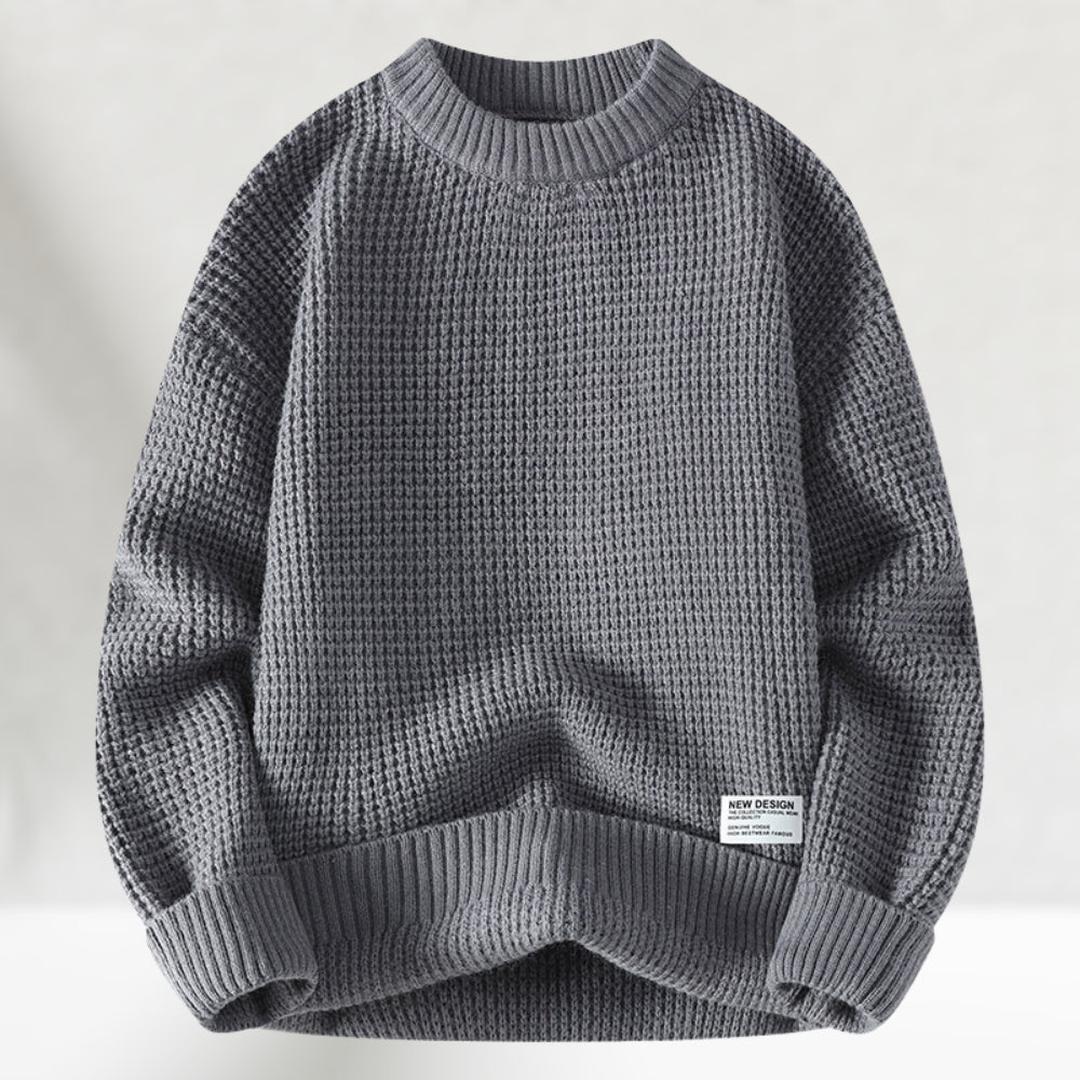 Trendiger Strickpullover Mit Rundhalsausschnitt Für Herren | Oversized
