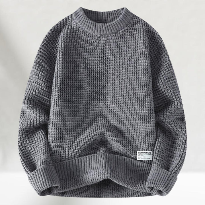 Trendiger Strickpullover Mit Rundhalsausschnitt Für Herren | Oversized