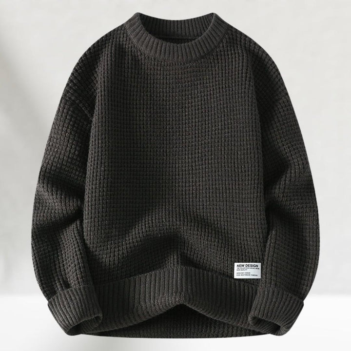 Trendiger Strickpullover Mit Rundhalsausschnitt Für Herren | Oversized