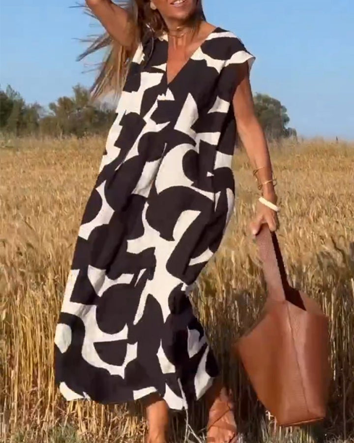 Midikleid mit Abstraktem Print für Damen
