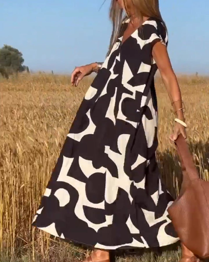 Midikleid mit Abstraktem Print für Damen