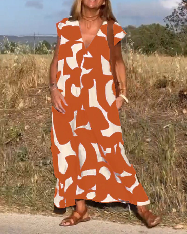 Midikleid mit Abstraktem Print für Damen