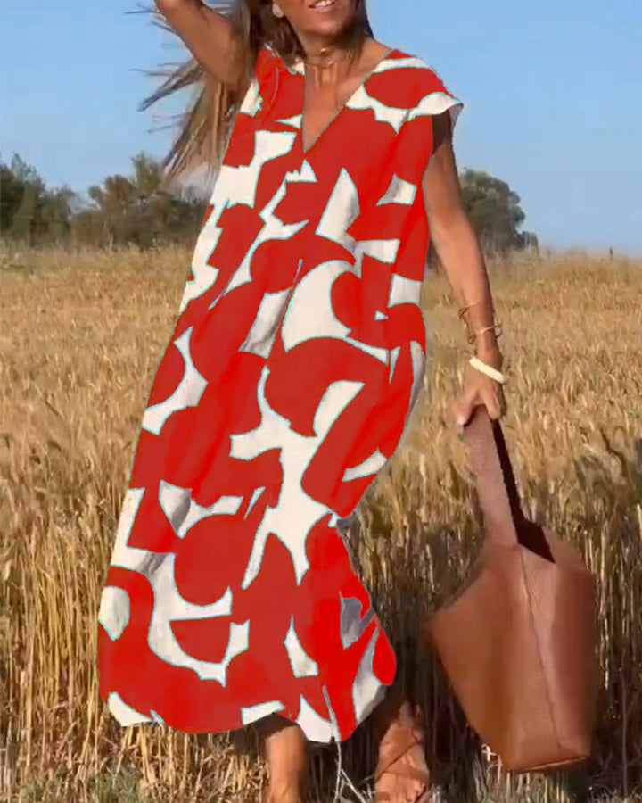 Midikleid mit Abstraktem Print für Damen