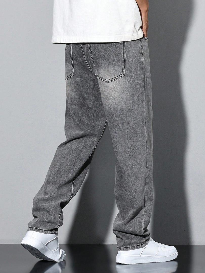 Herren Gewaschene Jeans | Gerade Beine