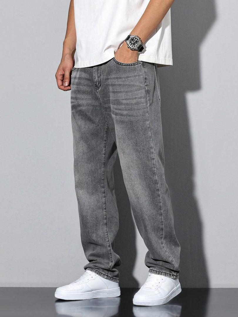 Herren Gewaschene Jeans | Gerade Beine