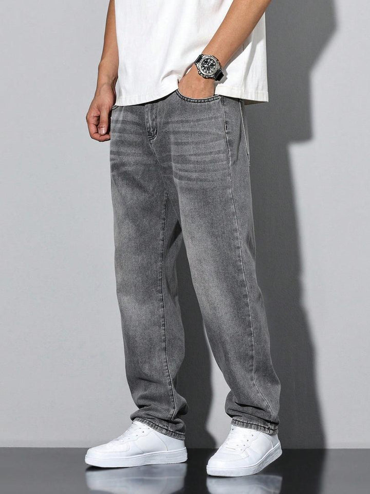 Herren Gewaschene Jeans | Gerade Beine