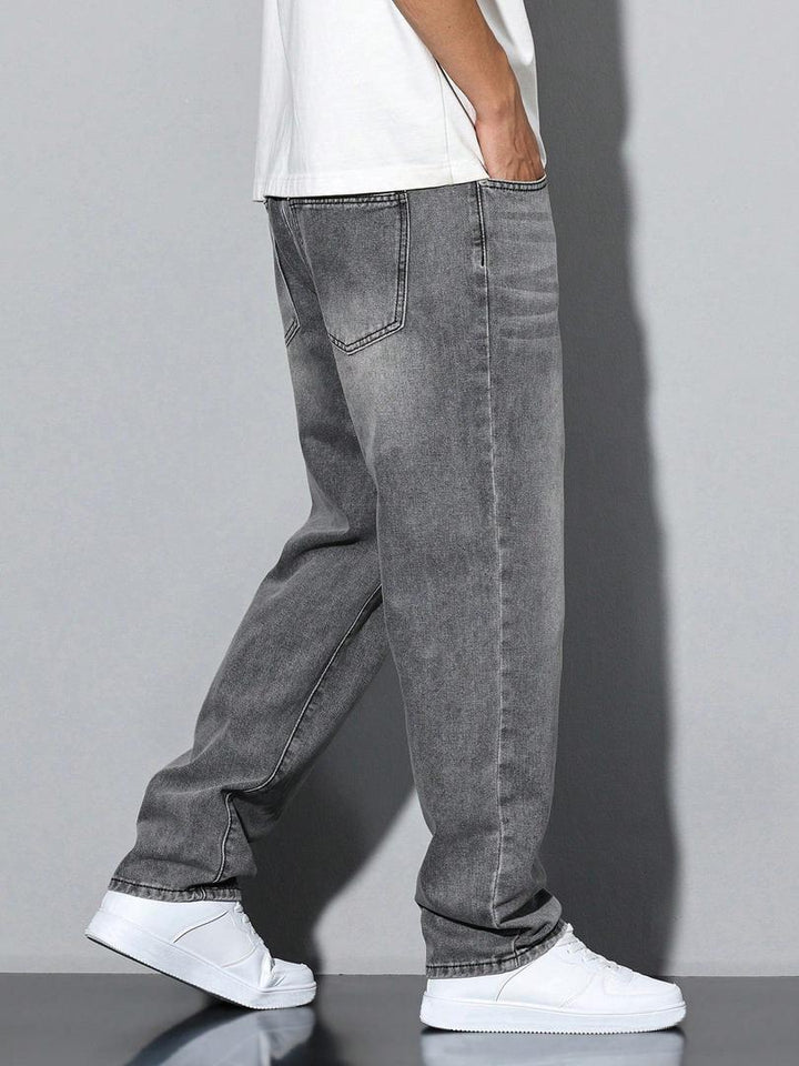 Herren Gewaschene Jeans | Gerade Beine