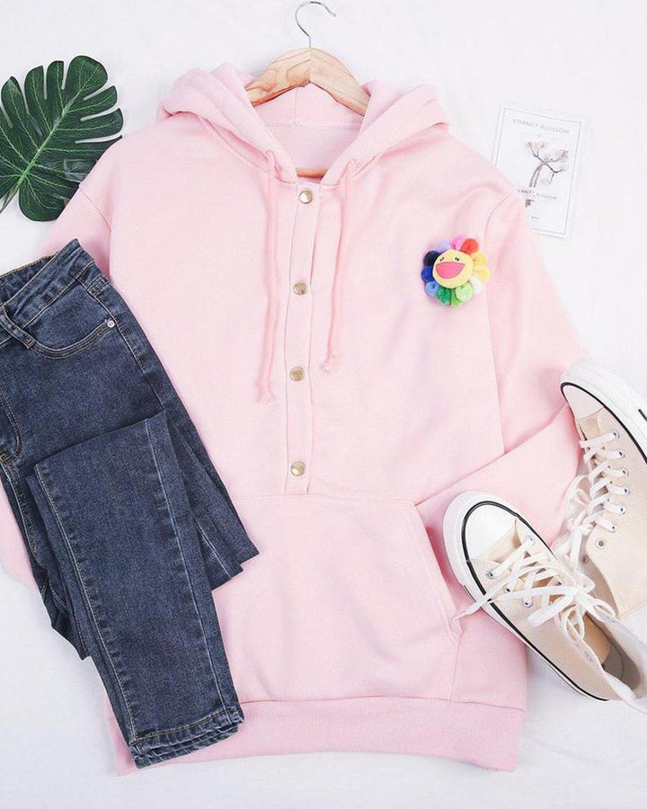 Damen Lockerer Hoodie Mit Kordelzug | Freizeit