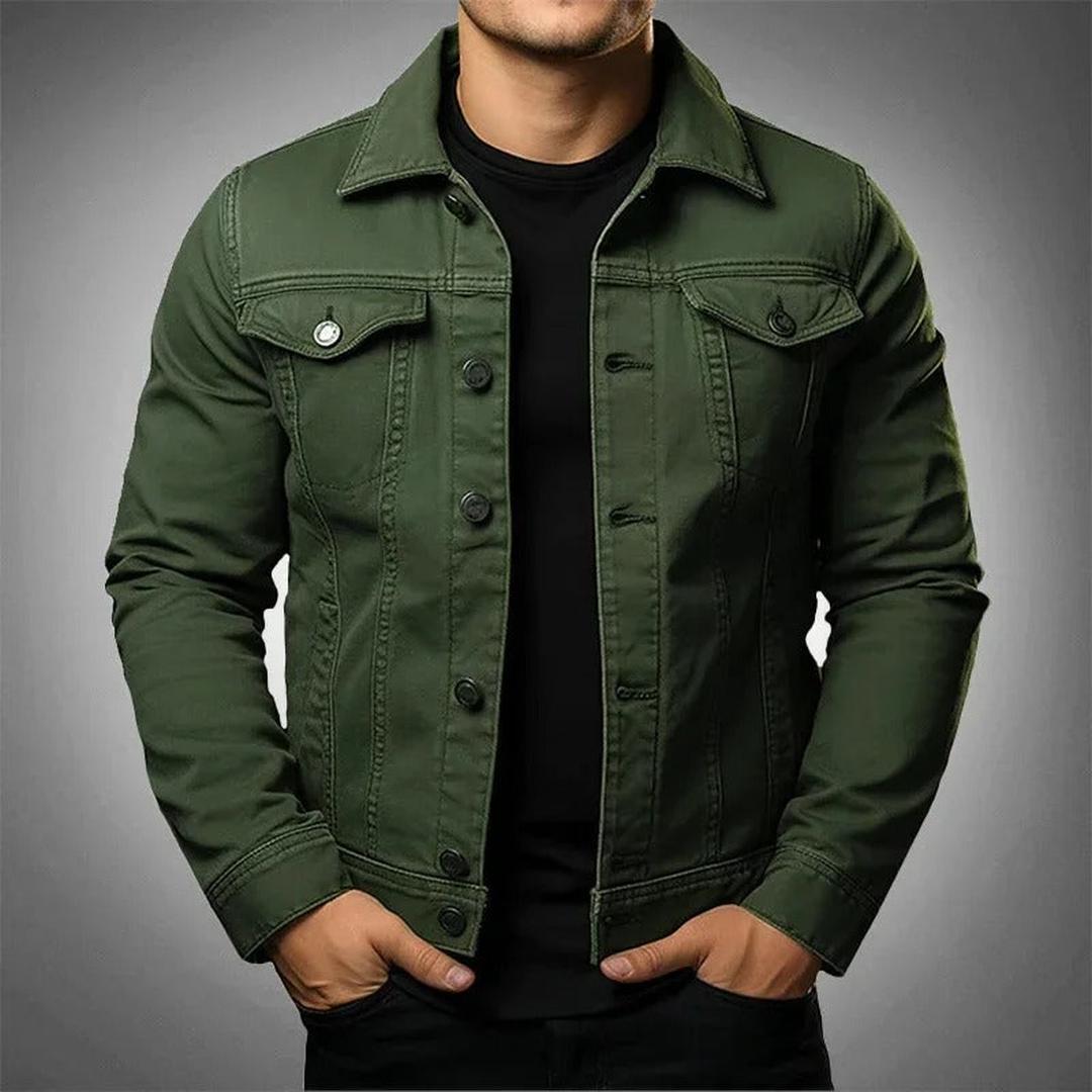 Herren Freizeit-Jeansjacke | Mit Knöpfen