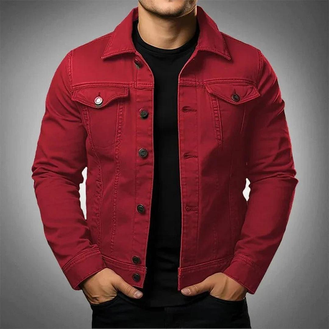 Herren Freizeit-Jeansjacke | Mit Knöpfen