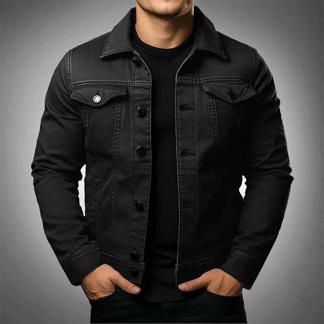 Herren Freizeit-Jeansjacke | Mit Knöpfen