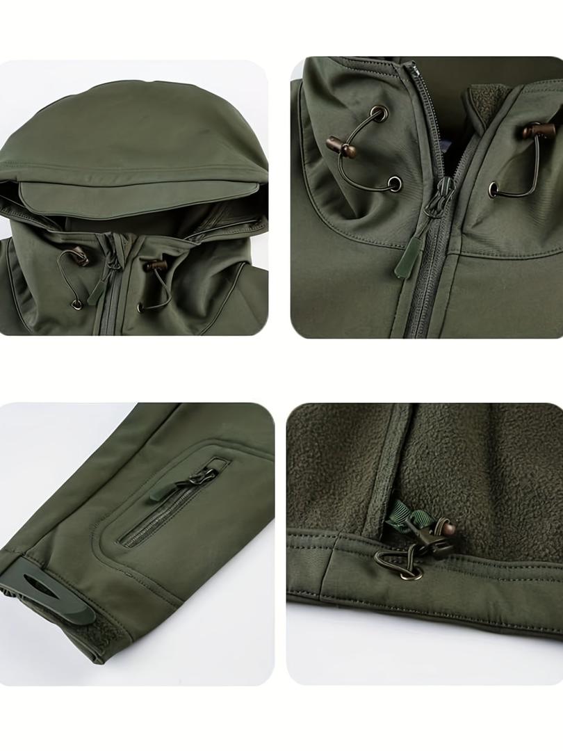 Herren-Outdoorjacke Mit Kapuze | Reißverschlussdetails