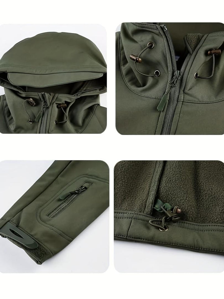 Herren-Outdoorjacke Mit Kapuze | Reißverschlussdetails