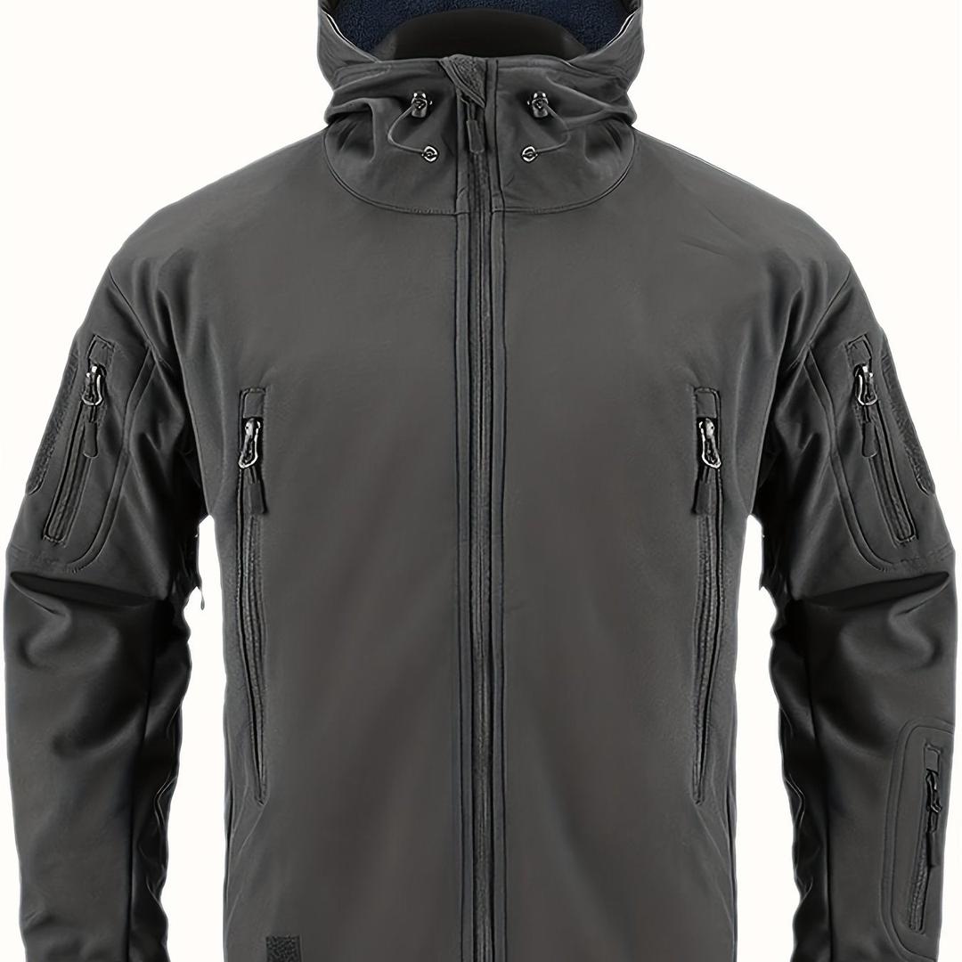 Herren-Outdoorjacke Mit Kapuze | Reißverschlussdetails