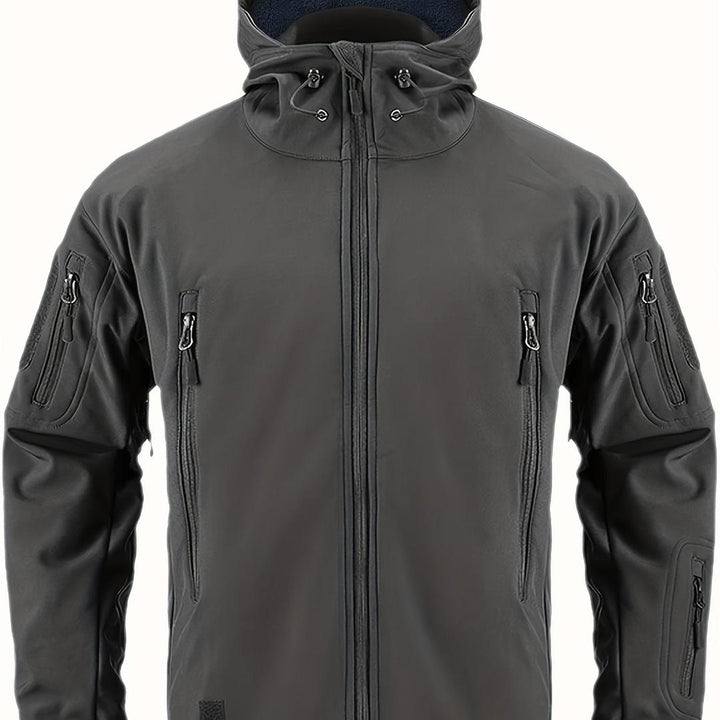 Herren-Outdoorjacke Mit Kapuze | Reißverschlussdetails