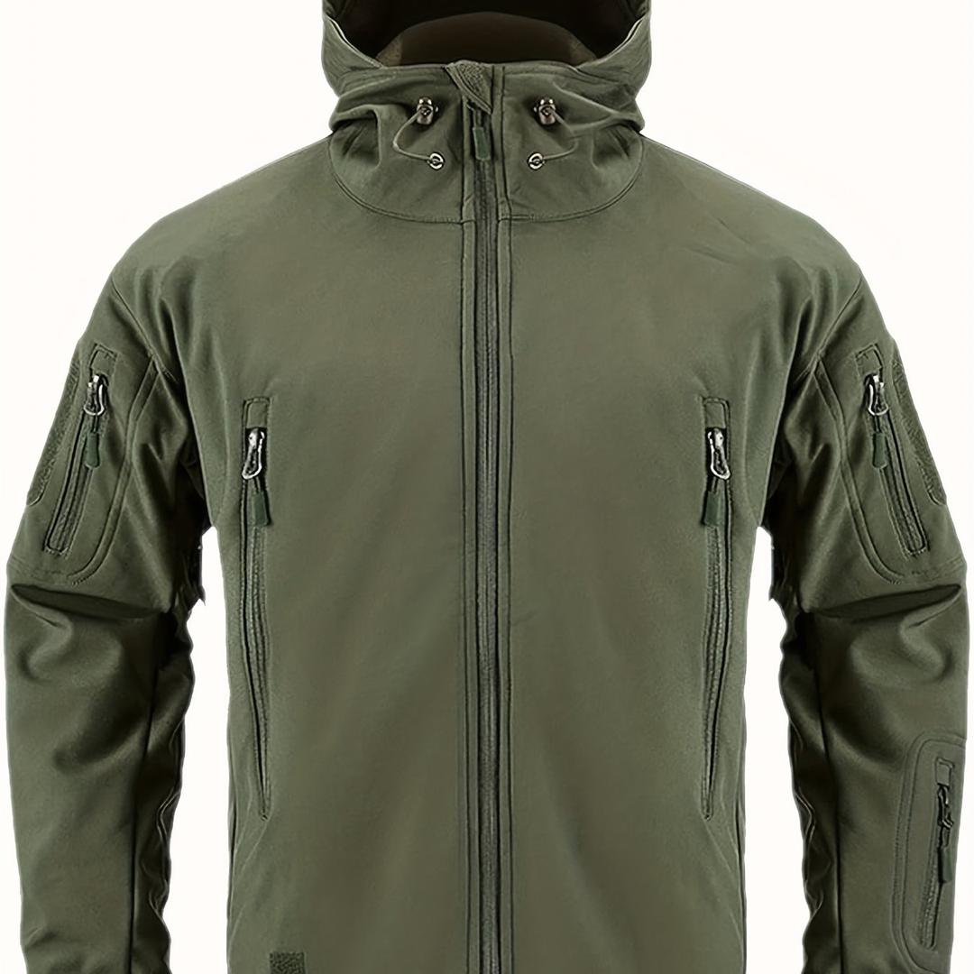 Herren-Outdoorjacke Mit Kapuze | Reißverschlussdetails