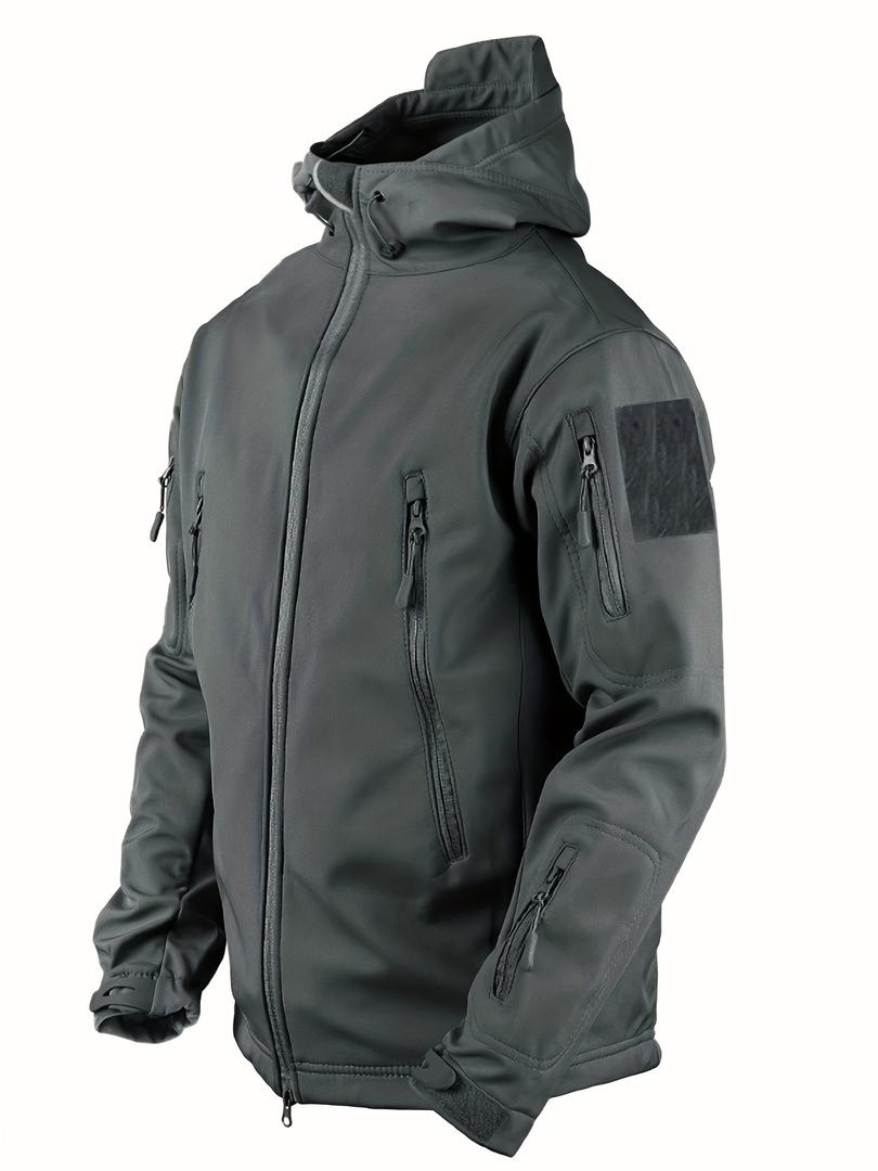 Herren-Outdoorjacke Mit Kapuze | Reißverschlussdetails