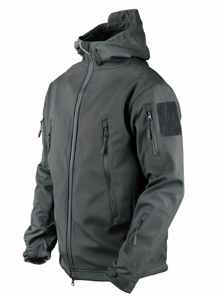 Herren-Outdoorjacke Mit Kapuze | Reißverschlussdetails