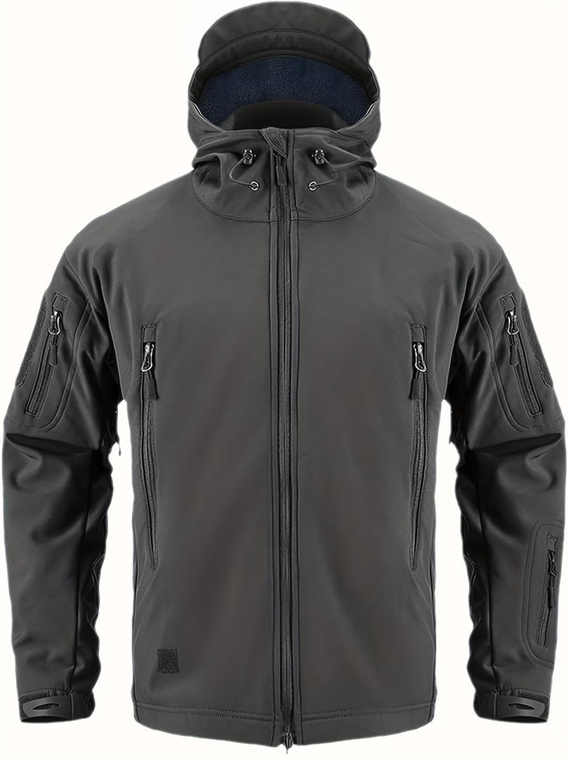 Herren-Outdoorjacke Mit Kapuze | Reißverschlussdetails
