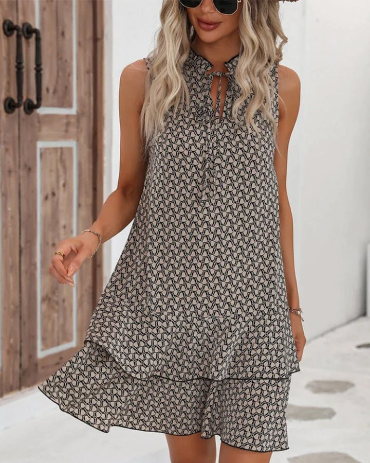 Ärmelloses Stufiges Minikleid für Damen