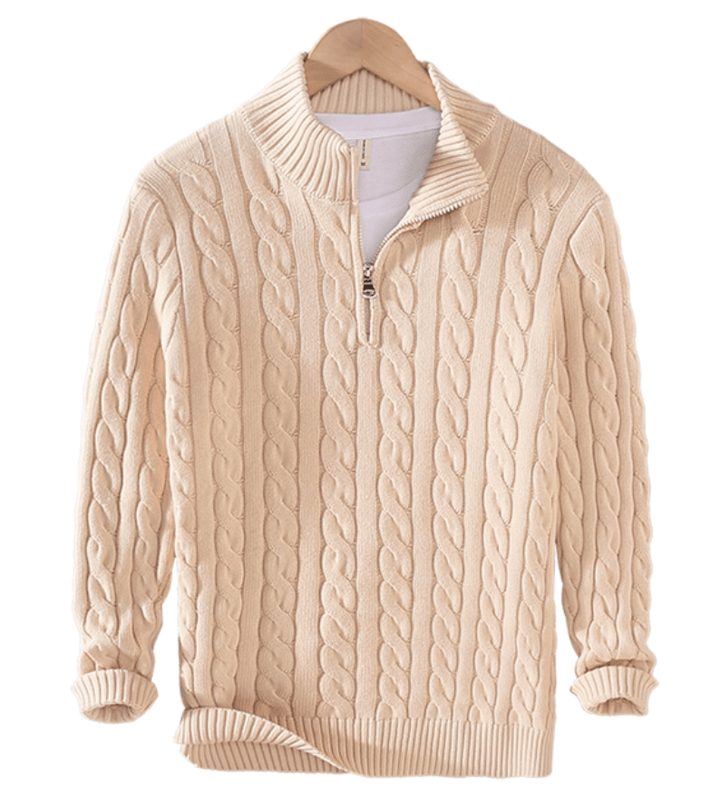 Herren Strickpullover Mit Halb Reißverschluss | Langarm