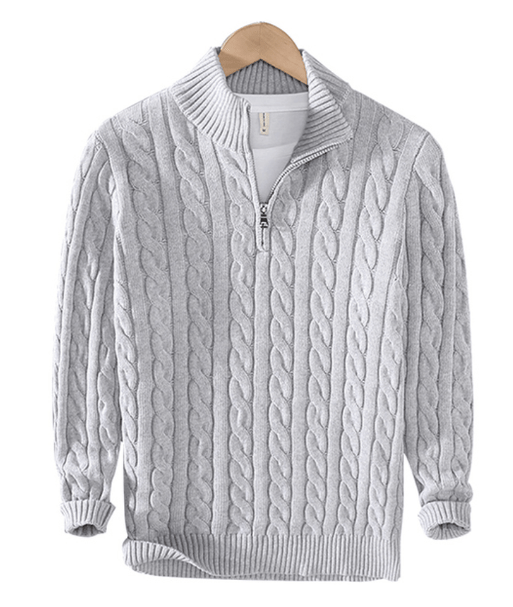 Herren Strickpullover Mit Halb Reißverschluss | Langarm