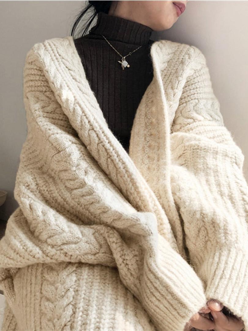 Damen Langer Freizeitcardigan | Oversize