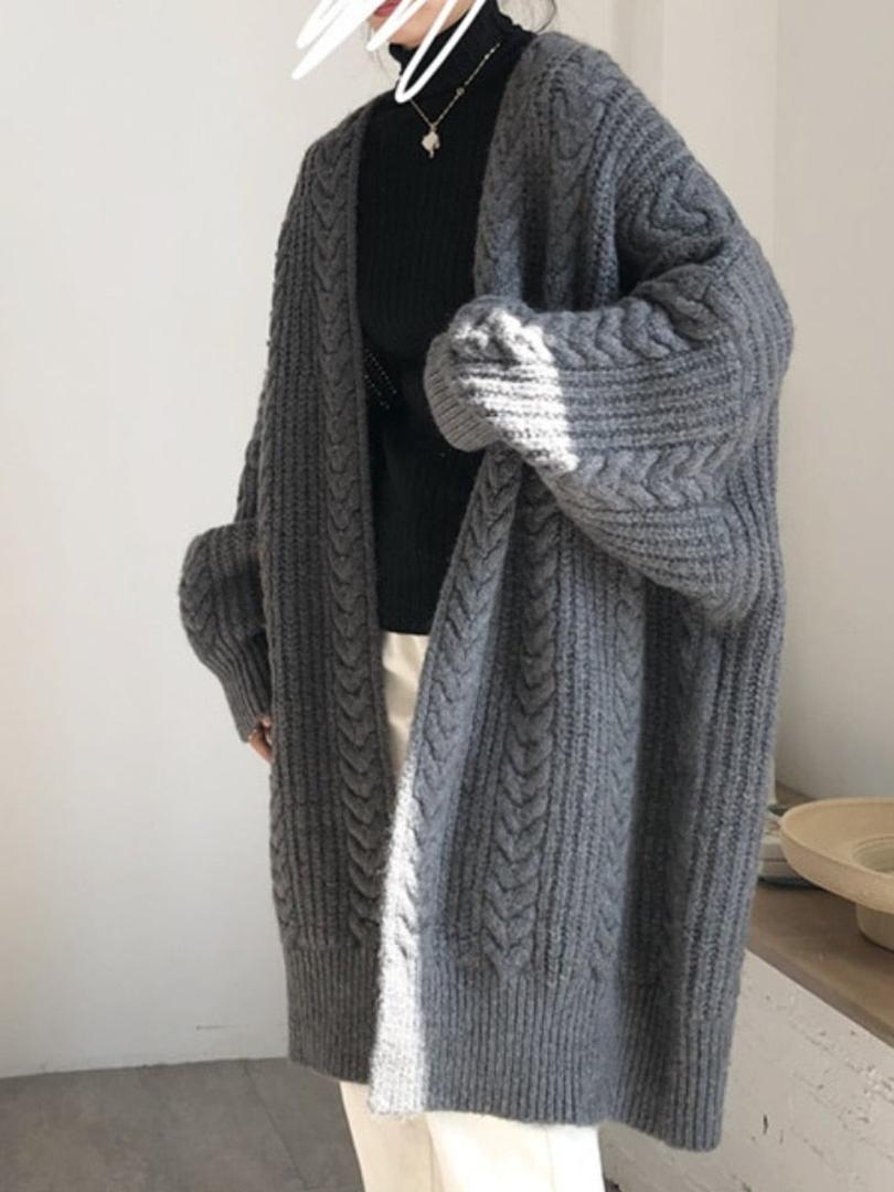 Damen Langer Freizeitcardigan | Oversize