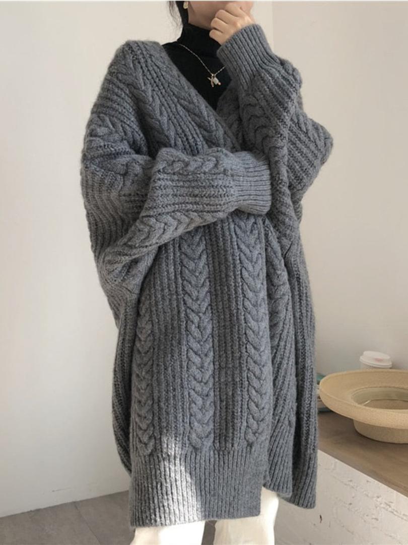 Damen Langer Freizeitcardigan | Oversize