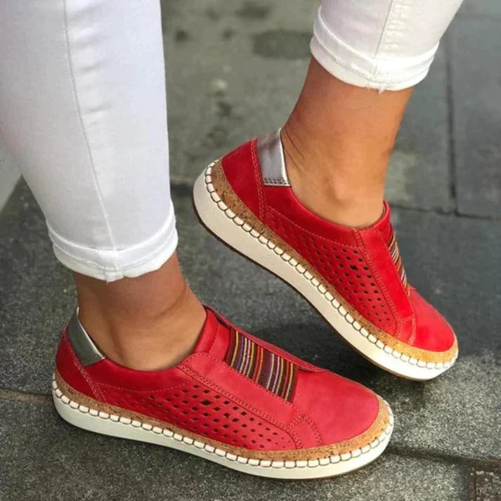 Damen Slipper-Walkingschuhe mit perforiertem Obermaterial