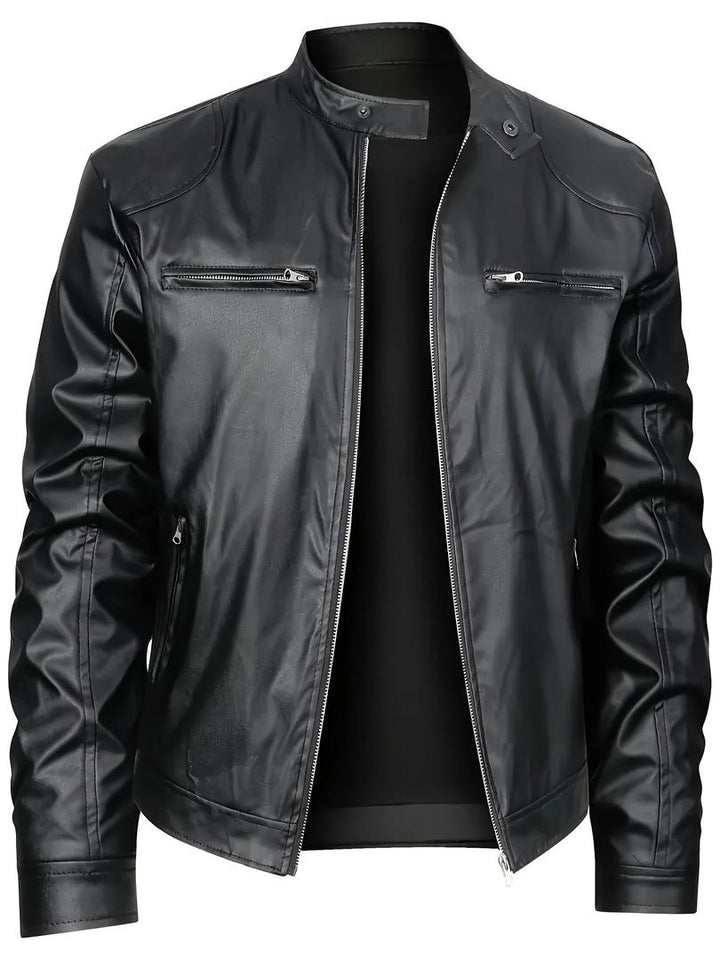 Herren Stylische Lederjacke | Reißverschluss-Design
