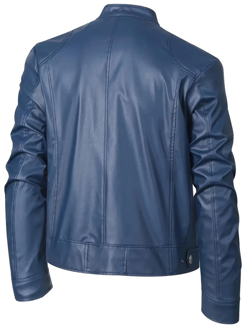 Herren Stylische Lederjacke | Reißverschluss-Design