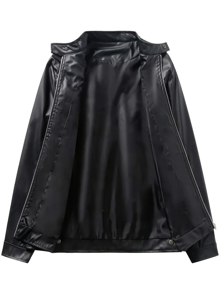 Herren Stylische Lederjacke | Reißverschluss-Design