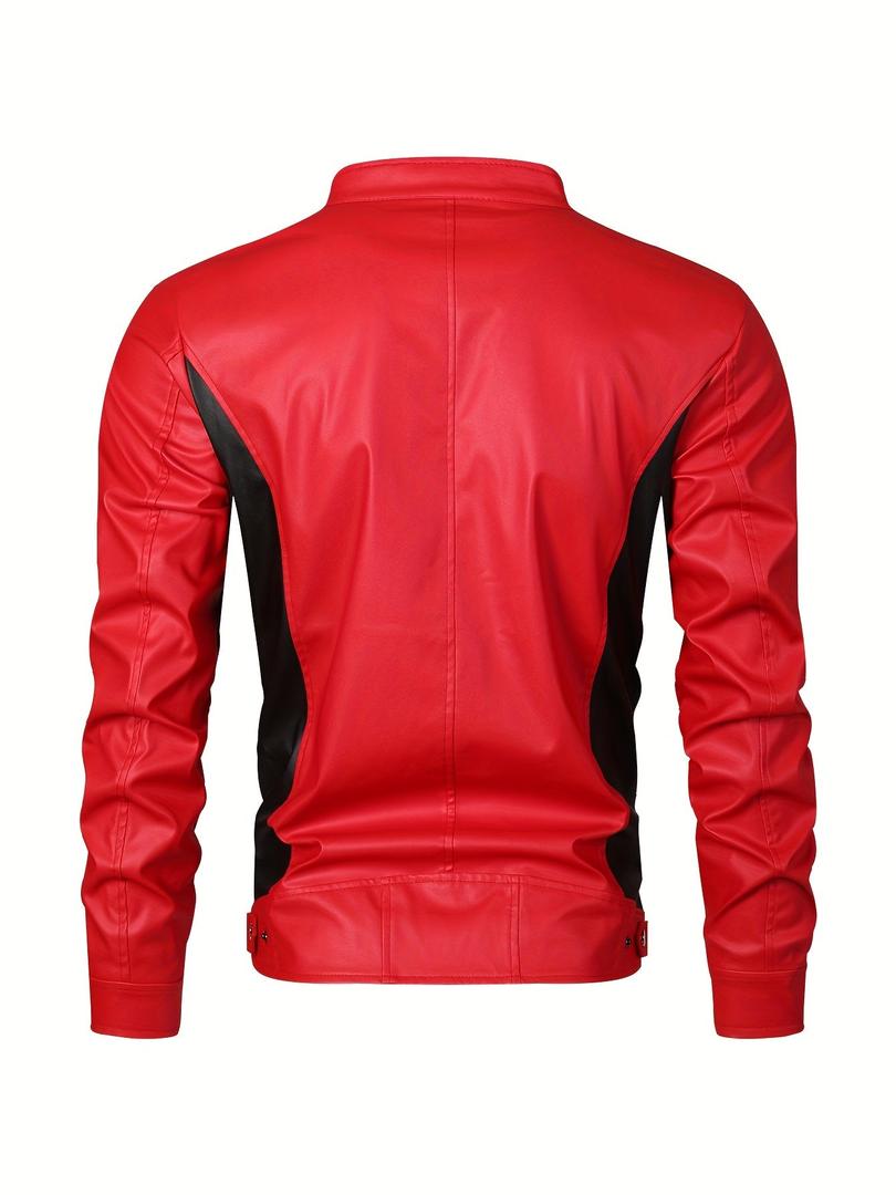 Herren Stylische Lederjacke | Reißverschluss-Design