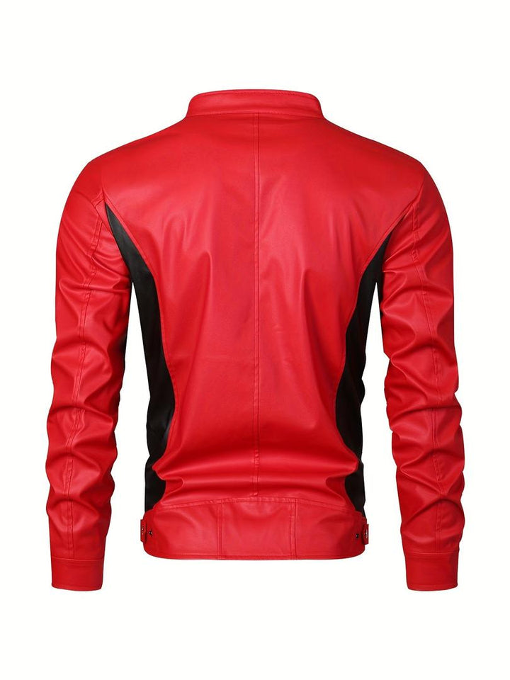 Herren Stylische Lederjacke | Reißverschluss-Design