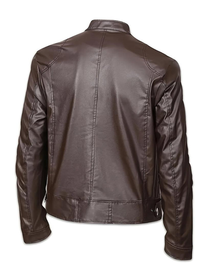 Herren Stylische Lederjacke | Reißverschluss-Design