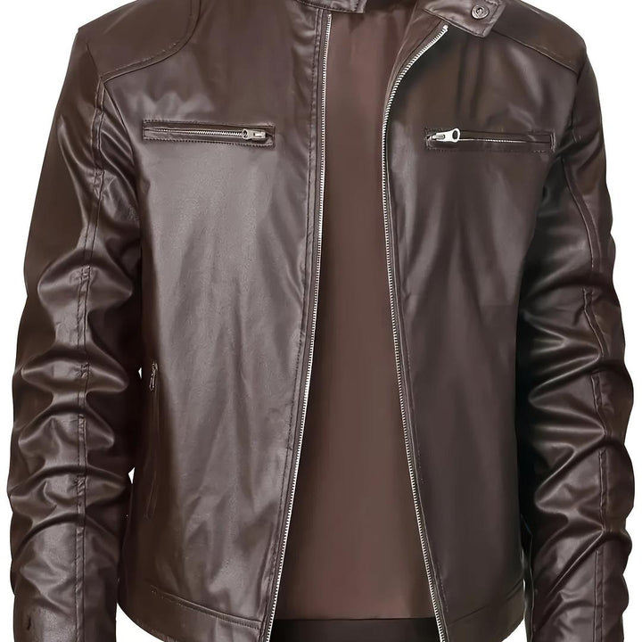 Herren Stylische Lederjacke | Reißverschluss-Design