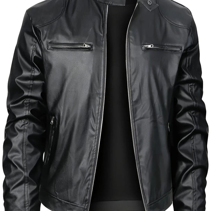 Herren Stylische Lederjacke | Reißverschluss-Design