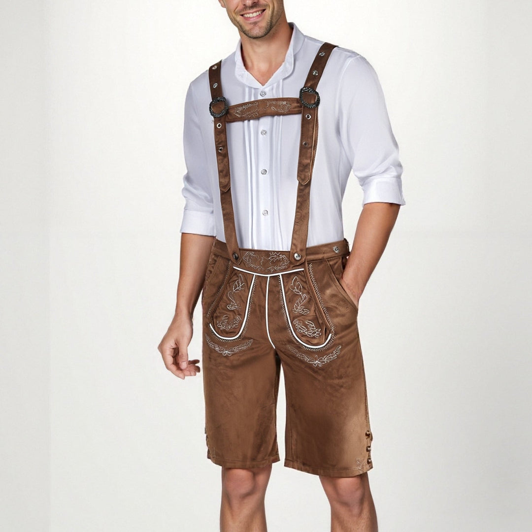 Herren Trachten Set mit Hemd & Lederhosen-Look