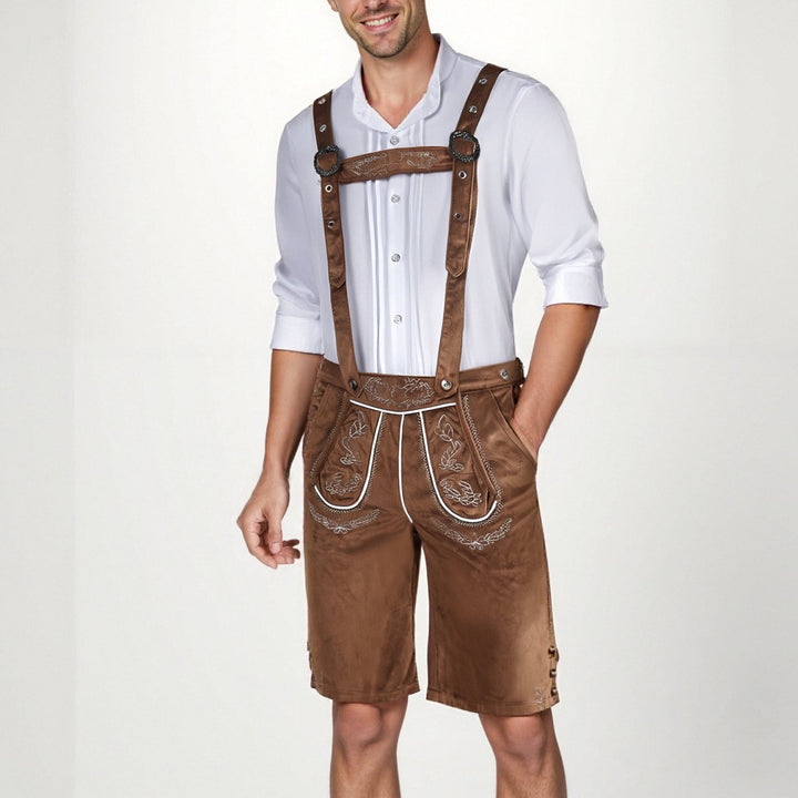 Herren Trachten Set mit Hemd & Lederhosen-Look