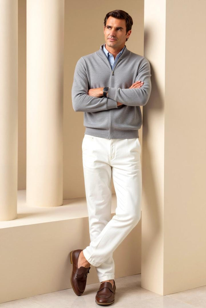 Herren Slim-Fit-Cardigan | Langarm
