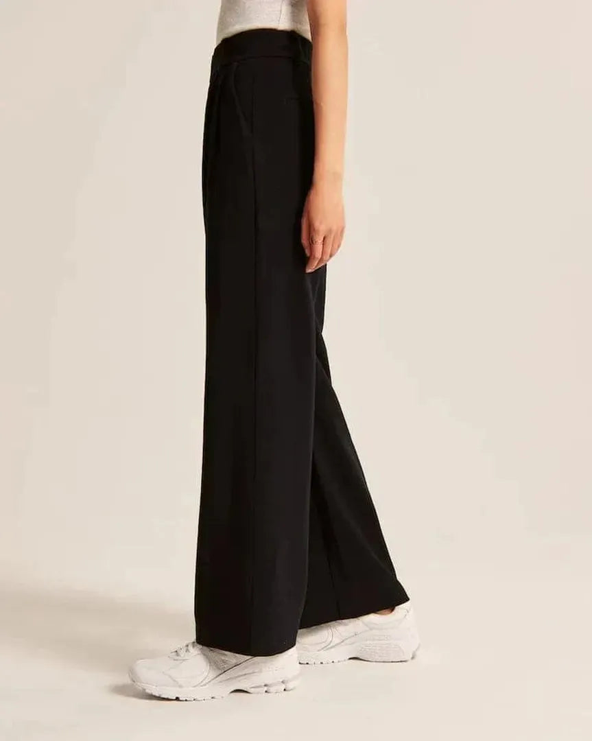 Damen Moderne Hoch Taillierte Hose | Weites Bein