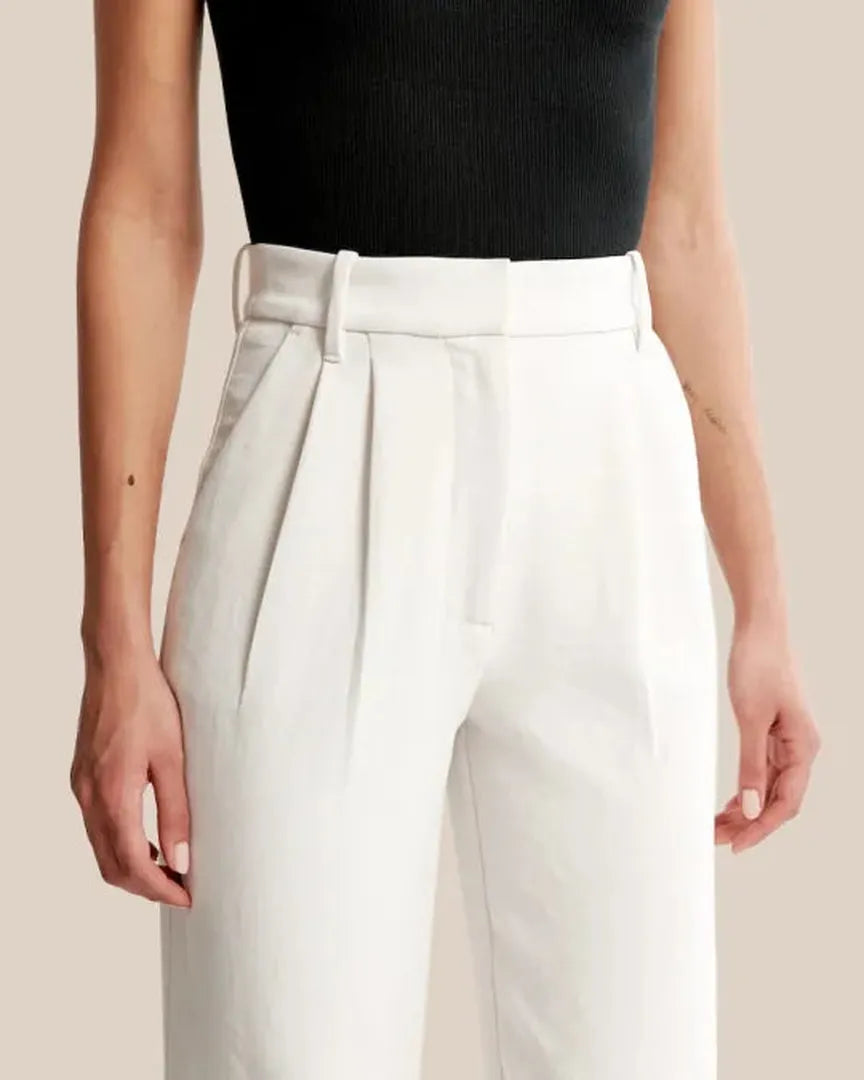 Damen Moderne Hoch Taillierte Hose | Weites Bein